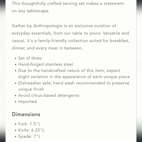 Anthropologie Streamlined Cheese Knives- set of 3 - gold - Picture 4 of 12